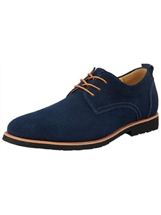 iLoveSIA Other - iLoveSIA Men's Blue Suede  Tan Accents Oxford Shoes Sz 9